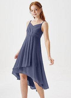 Azazie Mariam Junior A-Linie Plissee Chiffon Kleid Sturm image1