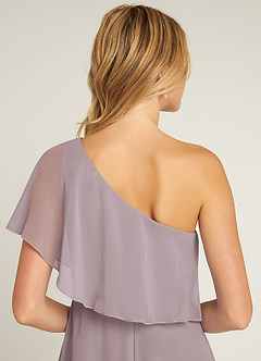 Azazie Lizzy Bridesmaid Dresses Dusk A-Line One Shoulder Chiffon Dress image3