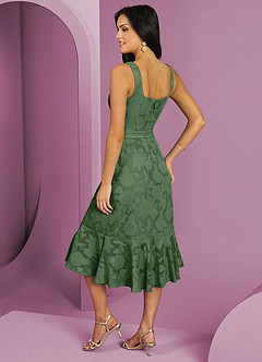 Barbie ♥ Azazie Bridesmaid Dresses Eucalyptus A-Line with Pockets Floral Burnout Dress image2