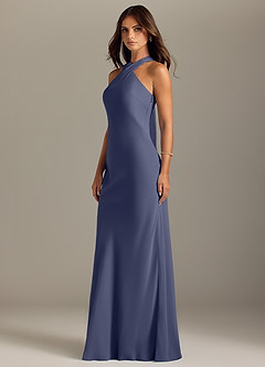 Azazie Doretta Bridesmaid Dresses Stormy Mermaid Pleated Chiffon Dress image4