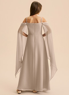 Azazie Moana Junior Robe Trapèze en Mousseline de soie Plissé Taupe image5