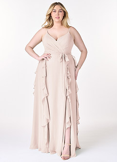 Azazie Peyton Bridesmaid Dresses Rose Petal A-Line Ruched Chiffon Dress image7