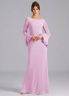 Azazie Leone Bridesmaid Dresses Candy Pink Mermaid Corset Chiffon Dress image3