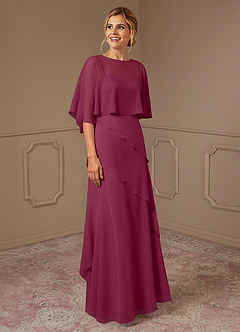 Azazie Bowie Mother of the Bride Dresses Mulberry A-Line Chiffon Dress image2