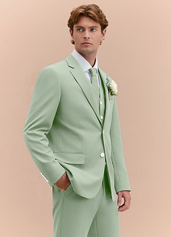 front James Dusty Sage Structured Stretch 3-piece suit