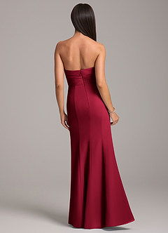 Azazie Yola Bridesmaid Dresses Burgundy Sheath Pleated Chiffon Convertible Dress image6