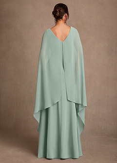 Azazie Liddie Mother of the Bride Dresses Agave A-Line Pleated Chiffon Dress image4