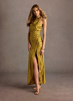 Camelia Chartreuse Open Back Maxi Dress image5