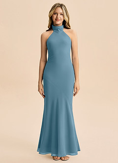 Azazie Velli Junior Klä av Sjöjungfru i Chiffong Hög hals image3