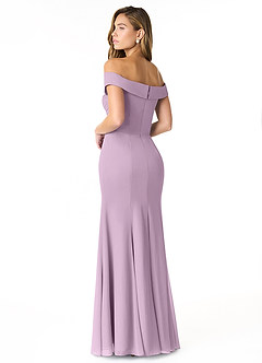 Azazie Lecia Bridesmaid Dresses Wisteria Empire Off-The-Shoulder Pleated Chiffon Convertible Dress image4