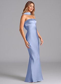 Azazie Lusinda Brudtärnklänningar Klänning av Sjöjungfru i Stretch Satin Axelbandslös Is image6