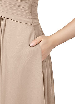 Azazie Claudia Final Sale Taupe A-Line Sweetheart Neckline Chiffon Dress image10