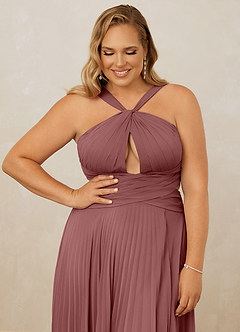 Christian Siriano Bridal for Azazie 1009 Bridesmaid Dresses Desert Rose A-Line Pleated Chiffon Dress image13
