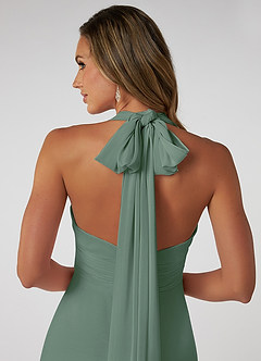 Azazie Fifi Bridesmaid Dresses Eucalyptus A-Line Strapless Chiffon Convertible Dress image4