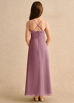 Azazie Zaida Girls Formal Flower Girl Dresses Vintage Mauve A-Line Pleated Chiffon Dress image2