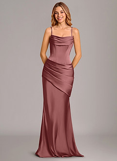 Azazie Pelagia Brautjungfernkleider Wandelbar Meerjungfrau-Linie Korsett Stretch-Satin Kleid Amethyst image6