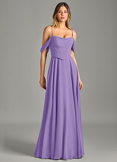 Azazie Chelsey Vestidos de damas de honor Vestido de Tahití de Gasa de Corte en A Convertible con Vestidos sin tirantes image3