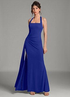 Azazie Ezra Bridesmaid Dresses Royal Blue Mermaid Pleated Mesh Dress image3