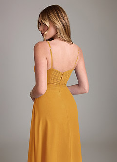 Azazie Terese Bridesmaid Dresses Butterscotch A-Line Pleated Chiffon Dress image7