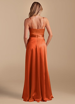 Azazie Sophia laatste Uitverkoop Jurk van Metaalachtig Satijn met A-Lijn met Zakken Black image8