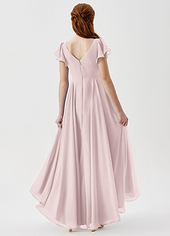 Azazie Caria Junior Blushing Pink A-Line Pleated Chiffon Dress image2