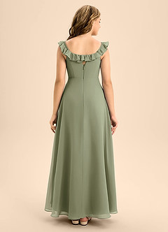 Azazie Callie Junior Pistachio A-Line Ruched Chiffon Dress image2