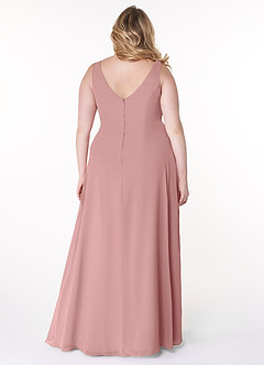Azazie Kori Bridesmaid Dresses Dusty Rose A-Line Pleated Chiffon Dress image7