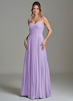 Azazie Catie Bridesmaid Dresses Lilac A-Line Sweetheart Neckline Chiffon Dress image1