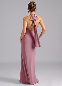 Azazie Velli Bridesmaid Dresses Vintage Mauve Mermaid Bow Chiffon Dress image2