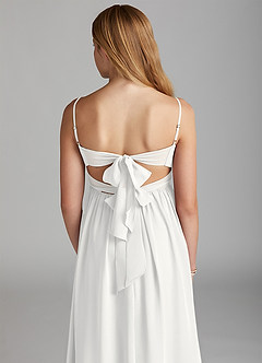 Azazie Zeya Junior White A-Line Chiffon Dress image2