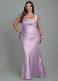 Azazie Agustina Robes de demoiselle d'honneur Robe Sirène en Satin extensible Corset Frostiges Flieder image7