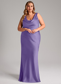 Azazie Rylina Bridesmaid Dresses Tahiti Mermaid Stretch Satin Dress image9