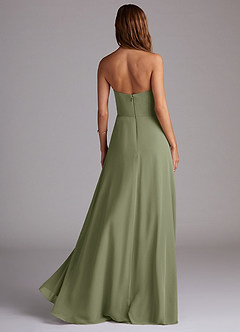 Azazie Wren Bridesmaid Dresses Pistachio A-Line Side Slit Chiffon Convertible Dress image2