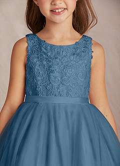 Azazie Calla Flower Girl Dresses Bermuda Ball-Gown Lace Tulle Dress image6