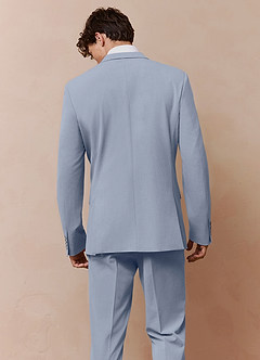 front Savile Light Blue Wool Blend Suit Jacket