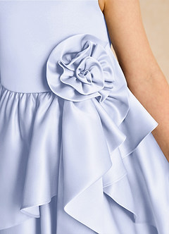 Azazie Hermia Flower Girl Dresses Lavender A-Line Sleeveless Matte Satin Dress image6
