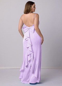 Barbie ♥ Azazie Bridesmaid Dresses Mermaid Bow Stretch Satin Floor-Length Dress image6