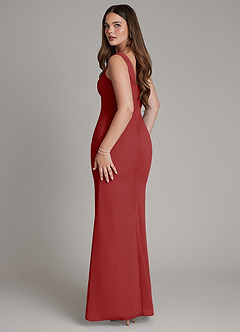 Azazie Hadley Brautjungfernkleider Meerjungfrau-Linie Plissee Chiffon Kleid Rost image5