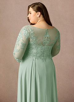 Azazie Marge Abiti per la Madre della Sposa Abito A-Line in Chiffon in Pizzo con Scollo a U Agave image7