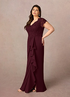 Azazie Carmen Mother of the Bride Dresses Cabernet Sheath Lace Dress image8