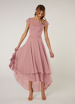 Azazie Shonda Final Sale Black Lace Chiffon Dress image1