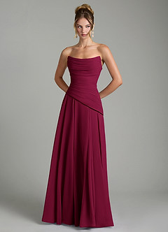 Azazie Gabriela Bridesmaid Dresses Burgundy A-Line Corset Chiffon Dress image7
