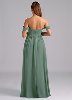 Azazie Saige Maternity Bridesmaid Dresses A-Line Pleated Chiffon Floor-Length Dress image2