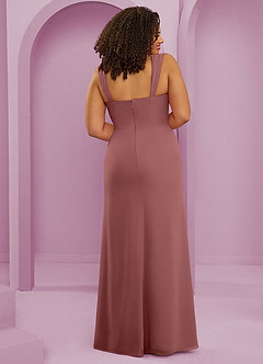 Barbie ♥ Azazie Vestidos de damas de honor Vestido de Amatista de Gasa de Corte Sirena con Plisado image7