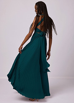 Barbie ♥ Azazie Bridesmaid Dresses Pine A-Line Pleated Chiffon Dress image4