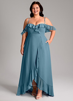 Azazie Lyra Bridesmaid Dresses Bermuda A-Line Chiffon Convertible Dress image16
