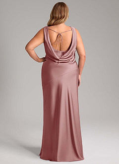 Azazie Rylina Bridesmaid Dresses Dusty Rose Mermaid Stretch Satin Dress image8
