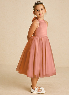 Azazie Dora vestidos de niña de las flores Vestido de Mai Tai de Tul de Corte En A con Lazo image3