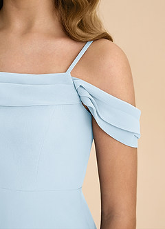 Azazie Anselie Junior Sky Blue A-Line Off the Shoulder Chiffon Dress image8
