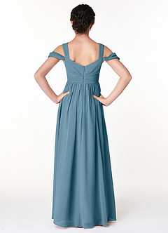 Azazie Lianne Junior Bermuda A-Line Off the Shoulder Chiffon Dress image2